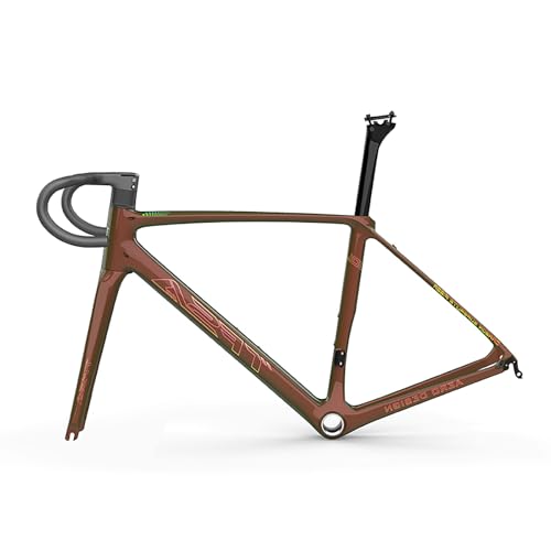 700C 48/51/54/56cm Rennrad Carbon-Rahmensatz Carbonfaser Felgenbremsrahmen Fahrradrahmen Windbreaker-Rahmen Schnellspanner Rahmen(Red,54cm) von CURBX
