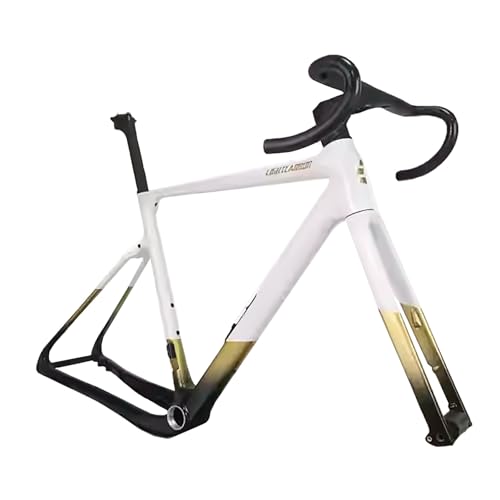 700C 49/52/55/58cm Carbon Rennrad-Rahmensatz Fahrradrahmensatz Schnellspanner Rahmen 100/142MM Fahrradrahmen 47 50 53cm Scheibenbremse Rahmen Halb-interne Führung(Bend handle 400x100,52cm) von CURBX