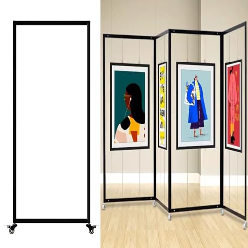 Freistehende Präsentationsständer Für Kunstausstellungen, Bilderschienen Aufhängesystem Mobiler, Faltbarer Und Tragbarer Kunstwerk-Posterhalter, Für Kunstshows(1pc,100x250(39.4x98.4in)) von CURBX