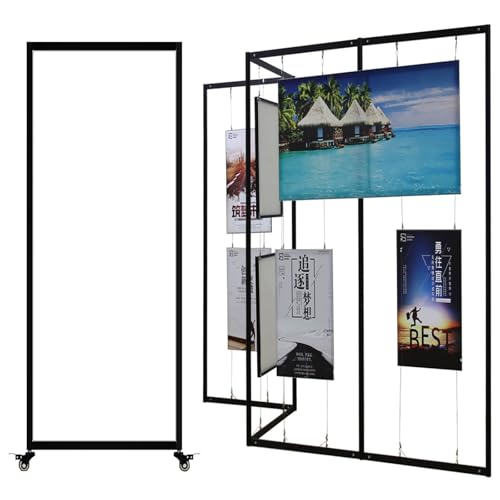 Freistehende Präsentationsständer Für Kunstausstellungen, Bilderschienen Aufhängesystem Mobiler, Kalligraphie-Plakathalter, Werbe-Marketingtafel(3pcs,100x220(39.4x86.6in)) von CURBX