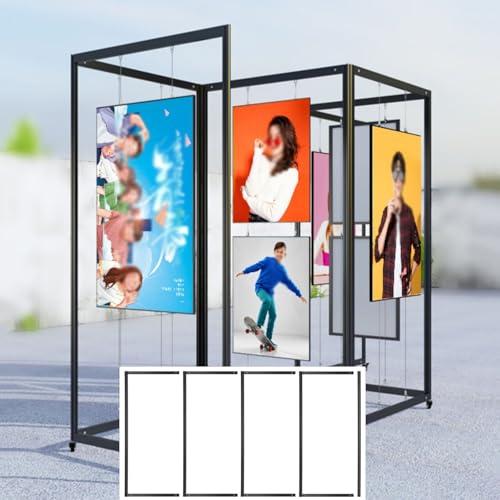 Freistehende Präsentationsständer Für Kunstausstellungen, Plakatständer, Foto-Präsentationsständer, Faltbarer Kalligraphie-Plakathalter, Werbe-Marketingtafel(4pcs,100x200(39.4x78.7in)) von CURBX