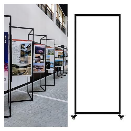 Freistehender Präsentationsständer Für Kunstausstellungen, Plakatständer, Werbe-Marketingtafel Mit Haken Und Drahtseil, Präsentationstafel Für Galerie, Schule, Museum(1pc,100x240(39.4x94.5in)) von CURBX