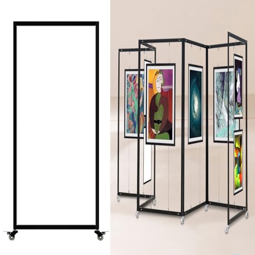 Freistehender Präsentationsständer Für Kunstausstellungen, Tragbarer Messestand Mit Haken Und Drahtseil, Werbeteilungswand, Foto-Präsentation(3pcs,100x220(39.4x86.6in)) von CURBX