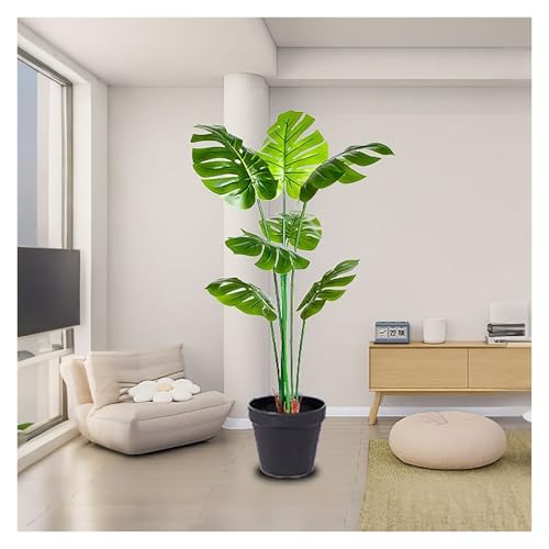 Künstliche Monstera Pflanze Im Topf, Künstliche Zimmerpflanze, Kunstpflanze Mit Naturgetreuen Blättern, Baum Kunstbaum, Grünpflanzen Künstlich Ideal Als Indoor Deko(120cm/3.9ft) von CURBX
