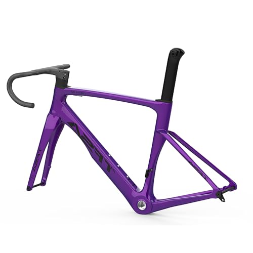 Rennrad Carbon-Rahmensatz 700C 49/52/54/56cm Rennrad-Rahmen Scheibenbremse Fahrradrahmen Rahmen Mit Steckachse F12x100mm/R12x142mm(Purple,49cm) von CURBX
