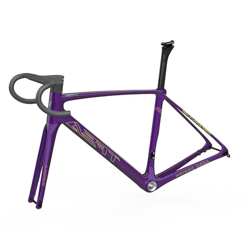 Rennrad-Rahmensatz 700C Carbon Rennrad-Rahmen 48cm 51cm 54cm 56CM Scheibenbremse Fahrradrahmen 12x100mm/12x142mm Steckachse Rahmen(Purple,48cm) von CURBX