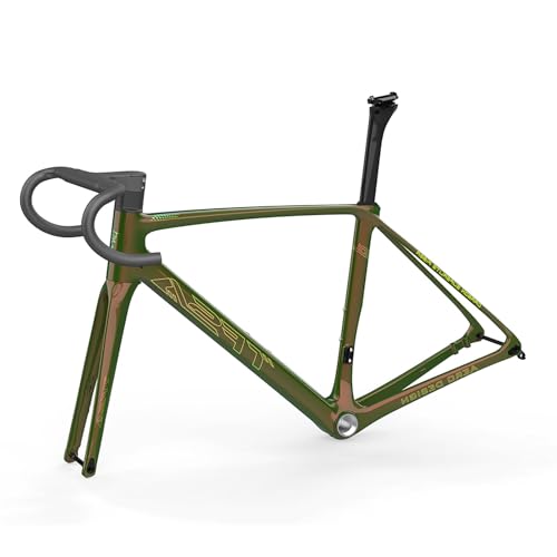 Rennrad-Rahmensatz 700C Carbon Rennrad-Rahmen 48cm 51cm 54cm 56CM Scheibenbremse Fahrradrahmen 12x100mm/12x142mm Steckachse Rahmen(Red-green,56CM) von CURBX