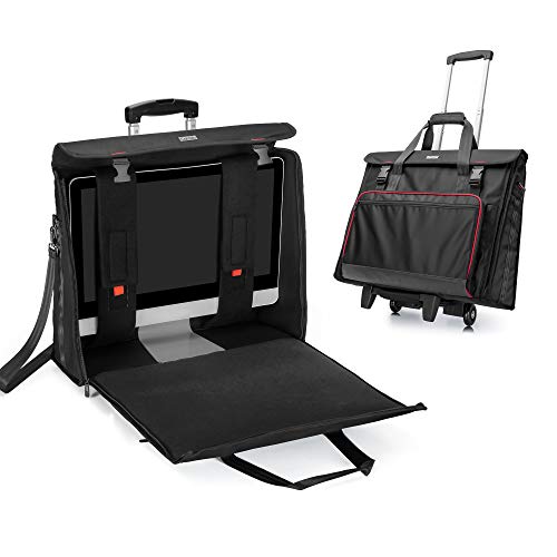 CURMIO Tragetasche kompatibel mit Apple iMac 21,5" mit Abnehmbarem Trolley, 21,5 Zoll Desktop Computer Tasche, iMac Trolley Tasche für Transport und Aufbewahrung (Leere Tasche), Schwarz von CURMIO