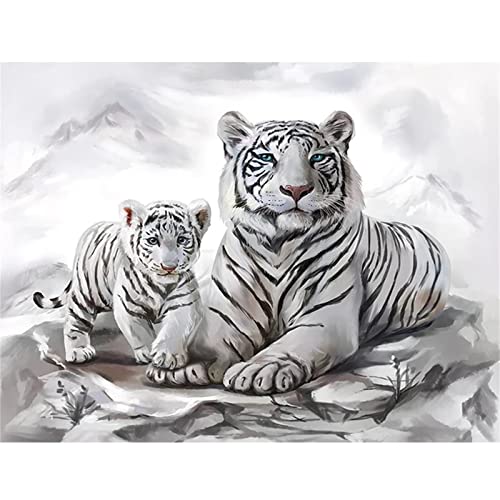 Tiger Tier Diamond Painting, 5D Diamant Painting Bilder Erwachsene, Malen Nach Zahlen Erwachsene Kinder DIY Diamond Painting Set für Mosaikherstellung für Home Wand Décor Handwerk 80x120cm Z-7581 von CURTEK
