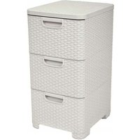 Bücherregal im Curver Stil mit drei Schubladen, beige von CURVER