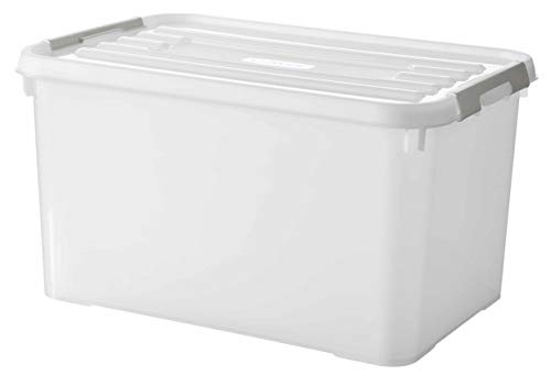 CURVER Box Handy Plus, 65 l, Clips, Weiß – 100% recycelbar, Kunststoff von Curver