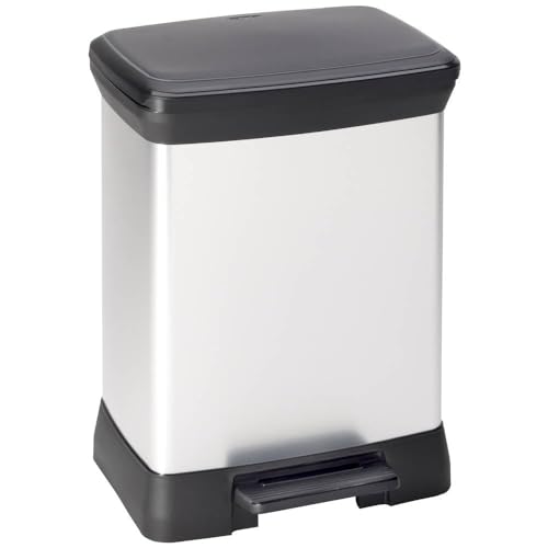Curver DECO Bin 240642 Mülleimer 30 l (B x H x T) 390 x 510 x 290 mm Silber, Schwarz 1 St. von Curver