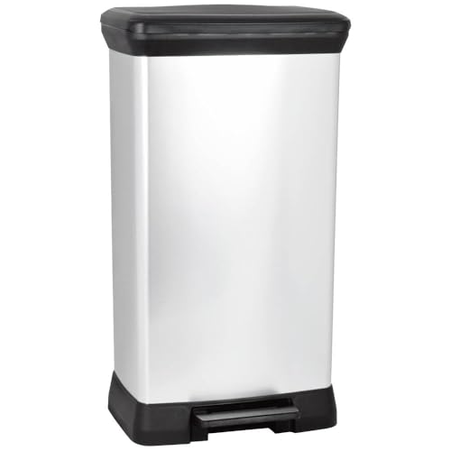 Curver Deco bin metalics 240643 Mülleimer 50 l (B x H x T) 390 x 720 x 290 mm Silber, Schwarz 1 St. von Curver