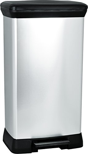 Curver Deco bin metalics 240643 Mülleimer 50 l (B x H x T) 390 x 720 x 290 mm Silber, Schwarz 1 St. Curver Deco bin metalics 240643 Mülleimer 50 l (B x H x T) 390 x 720 x 290 mm Silber, Schwarz 1 St. von Curver
