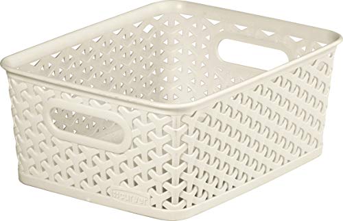 Curver My Style Aufbewahrungskorb in Rattan-Optik für Küche, Wohnzimmer, Badezimmer, Schlafzimmer, mittelgroß, rechteckig, 13 Liter, Vintage-Cremeweiß Curver My Style Aufbewahrungskorb in Rattan-Optik für Küche, Wohnzimmer, Badezimmer, Schlafzimmer, mittelgroß, rechteckig, 13 Liter, Vintage-Cremeweiß von Curver