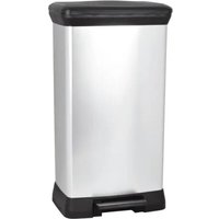 Curver - Deco bin 50L Treteimer, 39 x 29 x 73 cm, Silber (187177) von CURVER