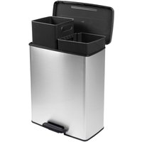 Neuwertig] Curver Deco Bin Slim 254619 Mülleimer 52 l 486 x 615 x 284 Mm Silber Eimer B-Ware von CURVER