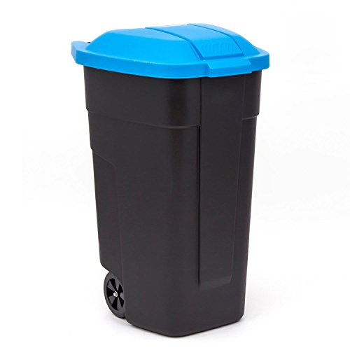 CURVER Mülltonne m. Räder Mülleimer Abfalleimer Müllternnung110 L schwarz/blau, 110 l von Curver