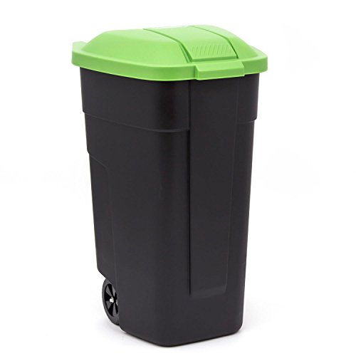 Curver Mülltonne mit Rollen 110 L schwarz/grün von Curver