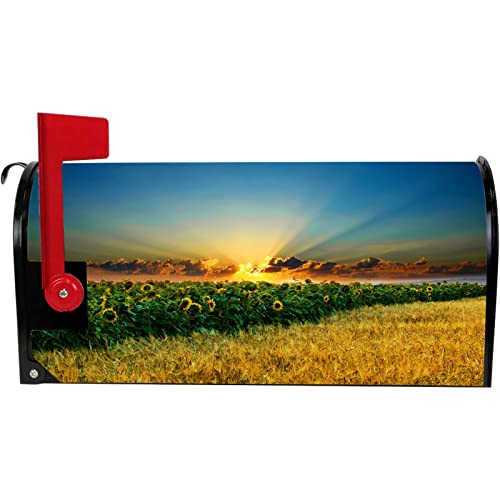 CUSENA Sommer Herbst Willkommen Briefkastenabdeckung Magnetische Standardgröße, Sonnenblume Dekorative Blume Herbst Post Briefkasten Wrap Bauernhaus Rustikale Dekoration für Garten Hof, 45 x 52 cm von CUSENA