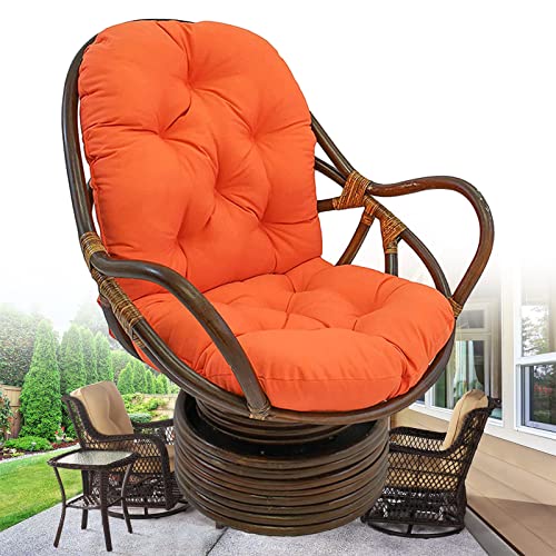 Dreh-Schaukelstuhl, Ersatzkissen, Möbel-Schaukelstuhl, Twill-Drehstuhl, Sitzkissen, weich, dick, waschbar, für Garten, Terrasse, Orange, 60 x 120 cm Dreh-Schaukelstuhl, Ersatzkissen, Möbel-Schaukelstuhl, Twill-Drehstuhl, Sitzkissen, weich, dick, waschbar, für Garten, Terrasse, Orange, 60 x 120 cm von CUSENA