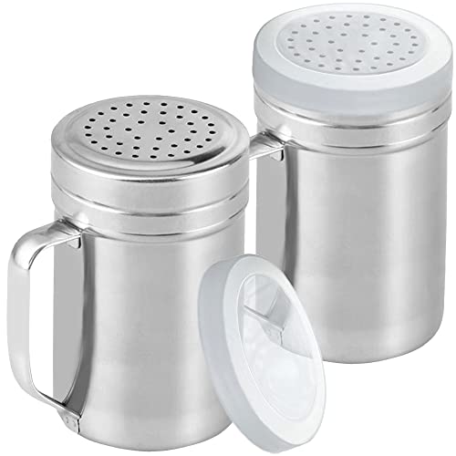 CUSINIUM Große Salz- und Pfefferstreuer aus Metall – mit Griff – Gewürzstreuer mit Löchern und Deckel – 400 ml, 2 Stück | Stil: Medium von CUSINIUM