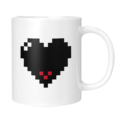 330ML Farbwechsel Keramik Tasse Batterie Herz Thermometer Gehirn Birne Muster Kaffee Tee Tasse Temperatur Farbwechsel Hitzeempfindliche Tasse Thermochrome Kaffee Tee Tasse Geburtstagsgeschenk C von CUSROS