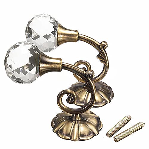 CUSROS 2 Stück Vorhang-Raffhalter Vorhang-Ringe große Strass-Aufhänghaken Vorhang Wand Raffhalter Haken Halter Bronze Einheitsgröße CUSROS 2 Stück Vorhang-Raffhalter Vorhang-Ringe große Strass-Aufhänghaken Vorhang Wand Raffhalter Haken Halter Bronze Einheitsgröße von CUSROS