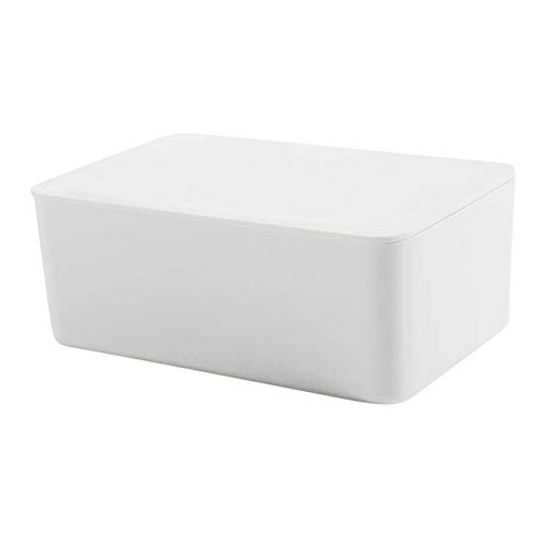 CUSROS Haushalts-Tissue-Box Tissue Holder Servietten-Spender Tissue-Boxen, Staubdichte Feuchttuch-Aufbewahrungsbox Papier-Gewebe-Aufbewahrungs-Organizer-Koffer Weiß Einheitsgröße von CUSROS