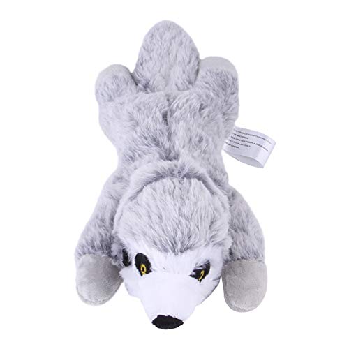 CUSROS Hundekauspielzeug, Welpenzahnreinigung Kauspielzeug Hundezahnbürstenspielzeug, Cartoon Animal Design Bissbeständiges Kauen Quietschendes Plüschtier Haustierzubehör Grauer Mungo Einheitsgröße von CUSROS
