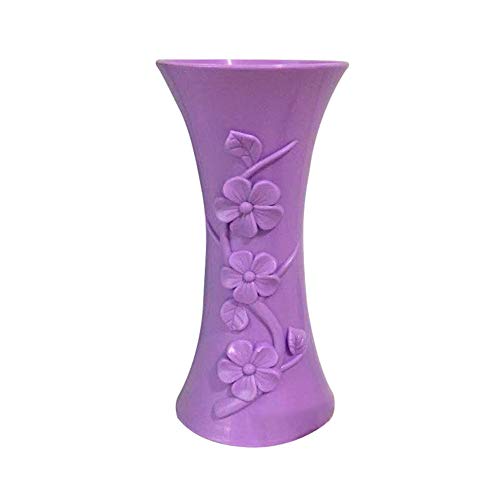 CUSROS Kunststoff-Prägung Vase Blumengesteck Topf Behälter Blumenhalter für Home Office Dekoration Hellviolett Einheitsgröße von CUSROS