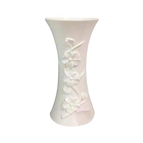 CUSROS Kunststoffprägung Vase Blumenanordnung Topfbehälter Blumenhalter Für Home Office Dekoration Weiß Einheitsgröße von CUSROS