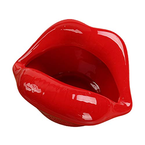 CUSROS Niedliche Cartoon Lippen Form Keramik Aschenbecher Trendy Mund Home Mini Boyfriend Geschenk Für Indoor Car Home Office rot von CUSROS