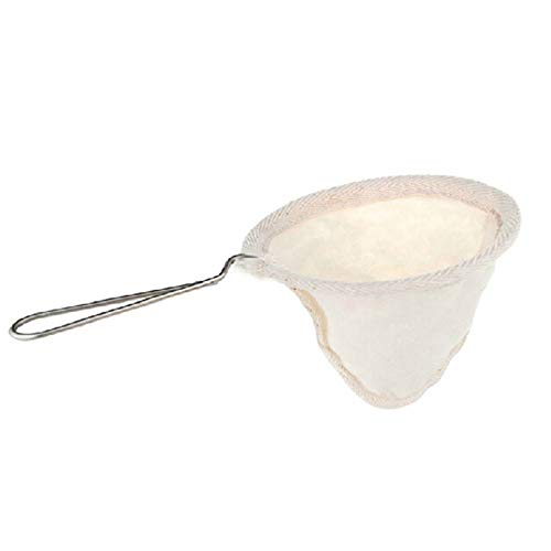 CUSROS Wiederverwendbarer Edelstahlgriff Flanell-Stoffsieb Kaffeegitterfilterbeutel Wiederverwendbare Kaffeefilter Weiß Einheitsgröße von CUSROS