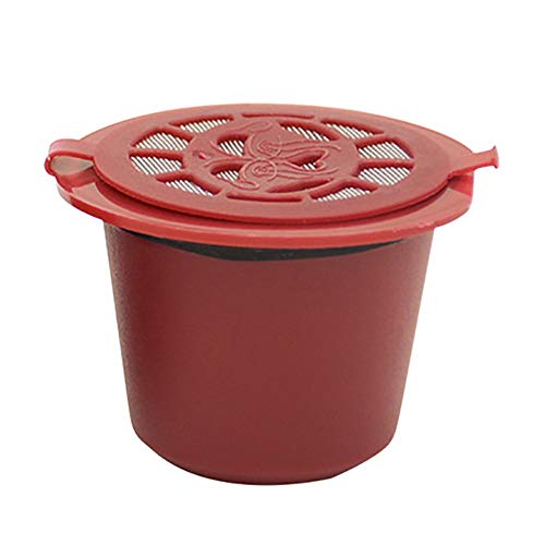 CUSROS Wiederverwendbarer Nachfüllbarer Kaffeekapselfilter Aus Wiederverwendbarem Edelstahl Wiederverwendbare Kaffeefilter Für Nespresso-Maschinen rot Einheitsgröße von CUSROS