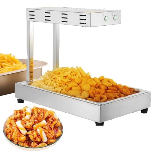 CUTANGELAR 1000-W-Wärmetisch für Pommes Frites – Gewerblicher Tisch-Wärmer mit herausnehmbarer Fettauffangschale (Material 304, leicht zu reinigen) für Restaurants und Food Trucks von CUTANGELAR