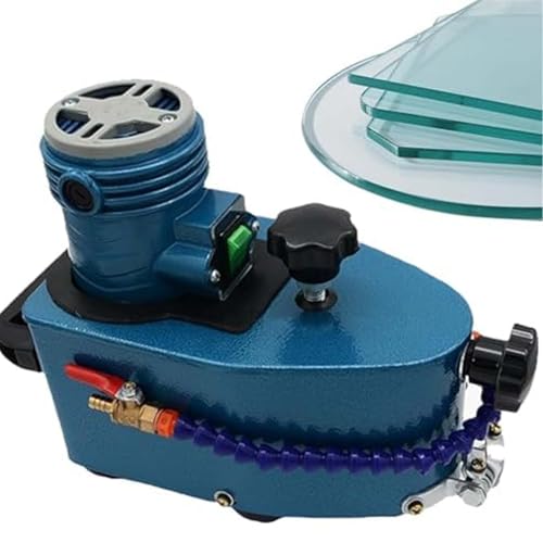 CUTANGELAR Elektrischer Kantenschleifer, kompakter 800-W-Glasschleifer, Handpolierer mit 8000 U/min und Diamantscheiben für gerade, runde Fasenkanten auf G-las, Stein und Keramik(Blue) von CUTANGELAR