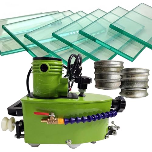 CUTANGELAR Elektrischer Kantenschleifer, kompakter 800-W-Glasschleifer, Handpolierer mit 8000 U/min und Diamantscheiben für gerade, runde Fasenkanten auf G-las, Stein und Keramik(Green) von CUTANGELAR