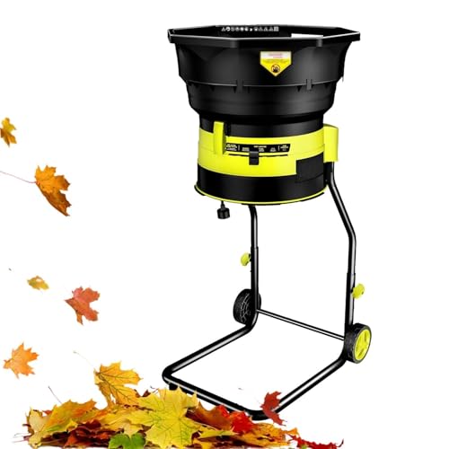 CUTANGELAR Elektrischer Laubhäcksler ohne Messer, 2500 W, 8000 U/min Kompostzerkleinerer, einstellbare Partikelgröße,für Gartenabfälle, Kompostierung und Landschaftsgestaltung(50mxpowercord) von CUTANGELAR