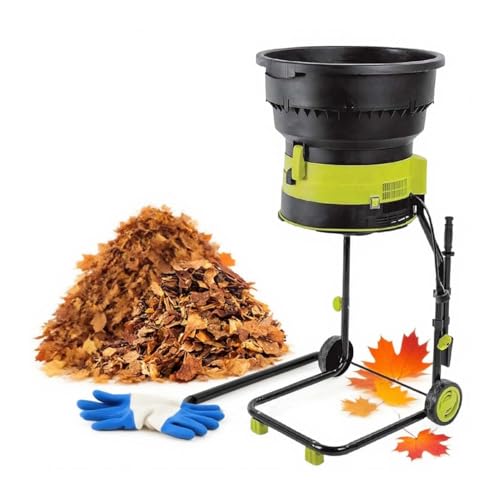 CUTANGELAR Elektrischer Laubhäcksler ohne Messer, 2500-W-Motor mit 208 l/min Kapazität, großer Einfülltrichter für Zweige, Gras und Laub, tragbar, inklusive Fangsack(20mxpowercord) von CUTANGELAR