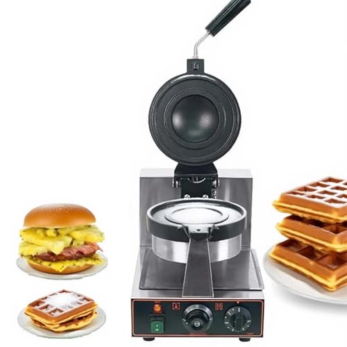 CUTANGELAR Elektrischer UFO-Waffeleisen mit Doppelkopf und 180° drehbarer Antihaftbeschichtung, professionelle Temperaturregelung, ideal für Imbissbuden und den Heimgebrauch(Single Head) von CUTANGELAR