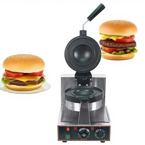 CUTANGELAR Elektrisches Burger-Waffeleisen mit zwei Köpfen, Präzise Zeit- und Temperaturregelung, antihaftbeschichtete Platten, geeignet für Restaurants und die heimische Küche(Single Head) von CUTANGELAR