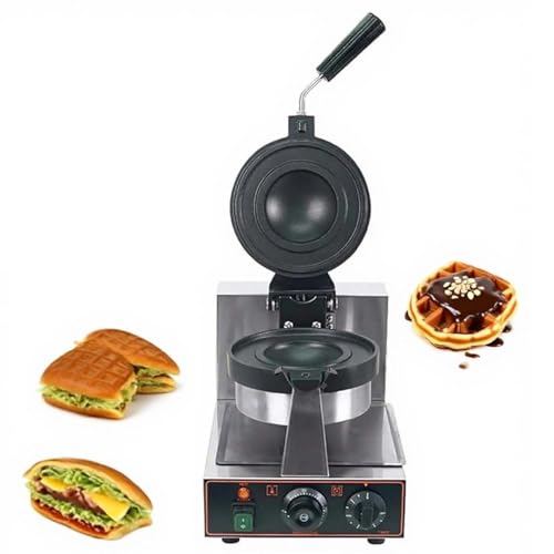CUTANGELAR Elektrisches Burger-Waffeleisen mit zwei Köpfen, kommerzielle Eiscreme-Sandwichpresse mit einstellbarem Timer und Temperaturregelung, antihaftbeschichtete Oberfläche.(Single Head) von CUTANGELAR
