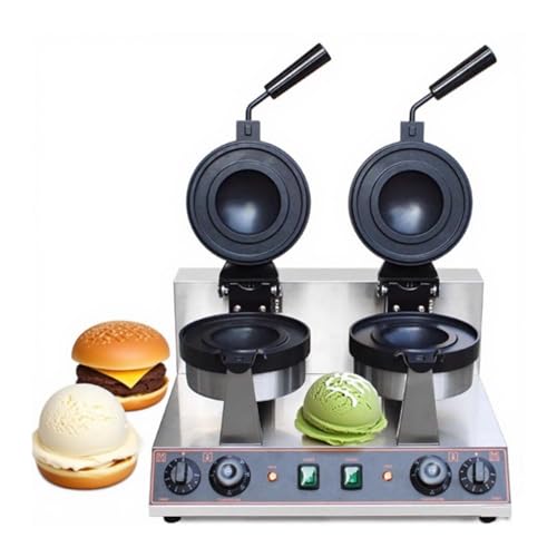 CUTANGELAR Elektrisches Burger-Waffeleisen: Professionelle Eiscreme-Sandwichpresse mit einstellbarem Timer und Temperaturregelung, ideal für private und gewerbliche Küchen.(Double Head) von CUTANGELAR