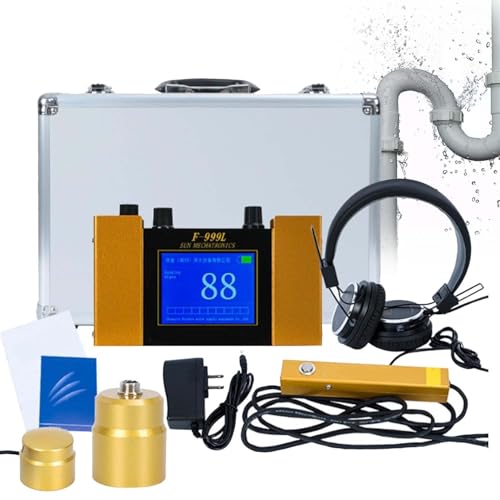 CUTANGELAR Fortschrittlicher Wasserrohr Leckdetektor mit LCD Bildschirm, Professionellen Kopfhörern, 4-Stufen Empfindlichkeitseinstellung, Ultraschall Geophon Leckortungsgerät von CUTANGELAR