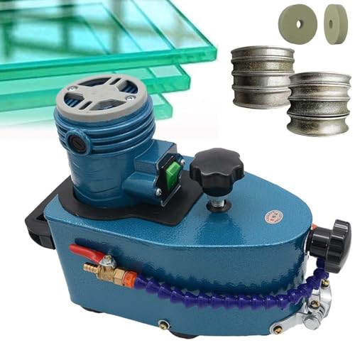 CUTANGELAR Handschleifmaschine Für G-las, Kompakte 800-W-Glaskantenschleifmaschine, Handpolierer, 8000 U/min, Diamantprofilscheiben, Für G-las, Stein, Keramik, Geräuscharme Werkstattanwendung(Blue) von CUTANGELAR