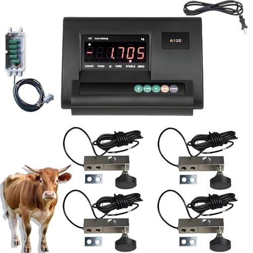 CUTANGELAR Hochpräzises Viehwaagen-Set, Plattformwaage mit Wägezellen-Wägeanzeige, Tragkraft 5000 kg, Tierwaagen-Set für Rinder, Schafe, Schweine, Ziegen von CUTANGELAR