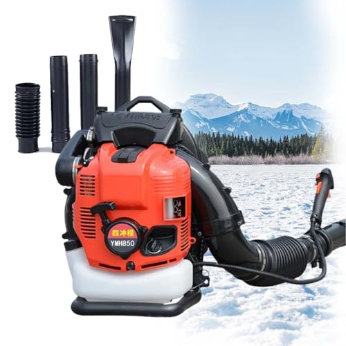 CUTANGELAR Hochwertiger 4-Takt Rucksack Laubbläser, 125cc Benzin Motor Leichtes 9.5kg 12PS Design, Für Schnelle Laub-und Schneebeseitigung, Tempomat Für Nasses Laub Und Leichten Schnee.(Red) von CUTANGELAR
