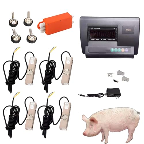 CUTANGELAR Industrielle Tierwaage mit 5000 kg Tragkraft, Bodenwaage mit Lastmesser, tragbare Wägezelle, Viehwiegeplattform, Gewichtsanzeige-Set für Schaf-, Ziegen- und Alpakafarmen von CUTANGELAR