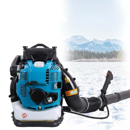 CUTANGELAR Kabelloser 4-Takt Benzin Rucksack Laubbläser 125cc, 2.0L Tank, Max 10000 U/min, Multi-Oberflächen Reinigung, Geringer Geräuschpegel Für Privat-und Gewerbliche Nutzung.(Blue) von CUTANGELAR